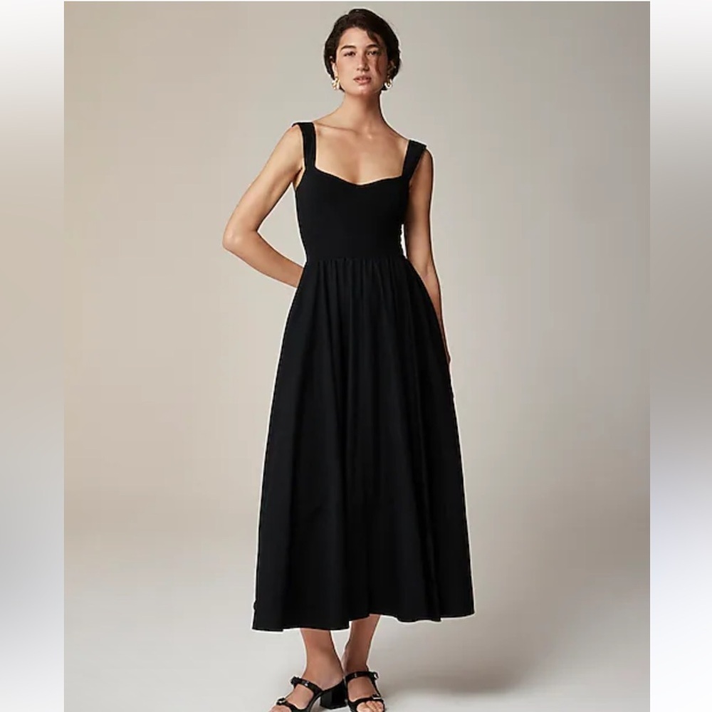 J. Crew Black Sleeveless Sweetheart Maxi Dress